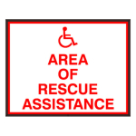 Signal-Tech 38732 SBLF1418W-A174R/120-277VAC "AREA OF RESCUE ASSISTANCE w/Handicap Symbol" Indoor LED Backlit Sign