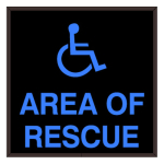 Signal-Tech 38757 SBL1212B-915/120-277VAC "AREA OF RESCUE w/Handicap Symbol" Indoor Blank-out LED Backlit Sign