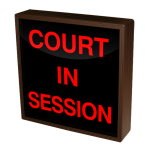 Signal-Tech 38761 SBL1212R-F263/120-277VAC "COURT IN SESSION" Indoor Blank-out LED Backlit Sign