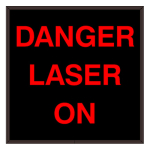Signal-Tech 38771 SBL1212R-E946/120-277VAC "DANGER LASER ON" Indoor Blank-out LED Backlit Sign