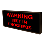 Signal-Tech 38818 SBL1224R-C636/120-277VAC "WARNING TEST IN PROGRESS" Indoor Blank-out LED Backlit Sign