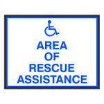 Signal-Tech 38851 SBLF1418W-A174B/120-277VAC "AREA OF RESCUE ASSISTANCE w/Handicap Symbol" Indoor LED Backlit Sign