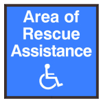 Signal-Tech 38877 SBLF1212W-A174B/120-277VAC "Area of Rescue Assistance w/Handicap Symbol" Indoor LED Backlit Sign
