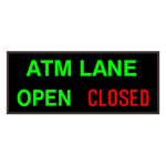 Signal-Tech 38983 PHX1434GGR-240/120-277VAC "ATM LANE | OPEN | CLOSED" Outdoor Blank-out LED Backlit Sign