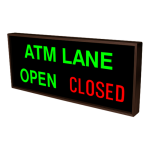 Signal-Tech 38983 PHX1434GGR-240/120-277VAC "ATM LANE | OPEN | CLOSED" Outdoor Blank-out LED Backlit Sign