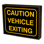Signal-Tech 38986 PHX1418A-A172/120-277VAC "CAUTION VEHICLE EXITING w/Border" Outdoor Blank-out LED Backlit Sign