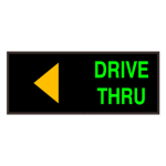 Signal-Tech 39595 PHX1434AG-K162/120-277VAC "DRIVE THRU w/Left Arrow" Outdoor Blank-out LED Backlit Sign