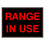 Signal-Tech 40661 SBL811R-C521/120-277VAC "RANGE IN USE" Indoor Blank-out LED Backlit Sign