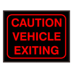 Signal-Tech 40953 PHX1418R-A172/120-277VAC "CAUTION VEHICLE EXITING w/Border" Outdoor Blank-out LED Backlit Sign