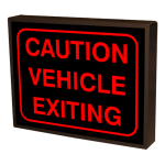 Signal-Tech 40953 PHX1418R-A172/120-277VAC "CAUTION VEHICLE EXITING w/Border" Outdoor Blank-out LED Backlit Sign