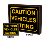 Signal-Tech 42969 PHX1418DAA-171/12-24VDC "CAUTION VEHICLES EXITING w/Border | CAUTION VEHICLES EXITING w/Border" Outdoor Blank-out LED Backlit Sign