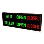 Signal-Tech 47743 PHX1442GGRGGR-300/120-277VAC "ATM | OPEN | CLOSED | TELLER | OPEN | CLOSED" Outdoor Blank-out LED Backlit Sign