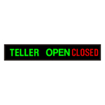 Signal-Tech 47744 PHX742GGR-B715/120-277VAC "TELLER | OPEN | CLOSED" Outdoor Blank-out LED Backlit Sign