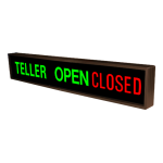 Signal-Tech 47744 PHX742GGR-B715/120-277VAC "TELLER | OPEN | CLOSED" Outdoor Blank-out LED Backlit Sign