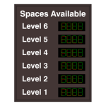 Signal-Tech 48414 S-SA6249GR-06/120-277VAC "Smart Sign 6 Level Space Available-Level 1-6" Space Available Sign