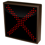 Signal-Tech 49031 TCL1010RG-B472TS/120-277VAC "X | Left Arrow" Outdoor Blank-out LED Direct-view Sign