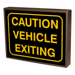 Signal-Tech 50821 PHX1418A-A172/120-277VAC "CAUTION VEHICLE EXITING w/Border" Outdoor Blank-out LED Backlit Sign