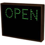 Signal-Tech 5112 TCL1418GR-100/120-277VAC "OPEN | CLOSED" Outdoor Blank-out LED Direct-view Sign