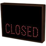 Signal-Tech 5112 TCL1418GR-100/120-277VAC "OPEN | CLOSED" Outdoor Blank-out LED Direct-view Sign