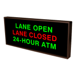 Signal-Tech 54871 PHX1434GRG-N883/120-277VAC "LANE OPEN | LANE CLOSED | 24-HOUR ATM" Outdoor Blank-out LED Backlit Sign