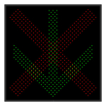 Signal-Tech 56046 STR3636RG-175/120-277VAC "X | DOWN ARROW" Traffic-Grade LED Blank-Out Sign