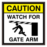 Signal-Tech 57154 PHXF1212W-O521YK/120-277VAC "CAUTION WATCH FOR GATE ARM w/ Gate Hazard Symbol" Outdoor LED Backlit Sign