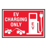 Signal-Tech 58324 PHXF1218W-O878R/120-277VAC "EV CHARGING ONLY w/ Tow symbol and EV Symbol" Outdoor LED Backlit Sign