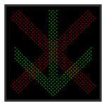 Signal-Tech 58825 STR3030RG-175/120-277VAC "X | Down Arrow" Traffic-Grade LED Blank-Out Sign