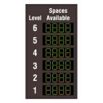 Signal-Tech 61212 S-SA5642GR-06-P628/120-277VAC "Smart Sign Spaces Available Level 6-1 | 4-Digit Seven Segment w/ FULL" Space Available Sign