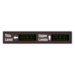 Signal-Tech 61507 S-SA1268GR-02-N910/120-277VAC "Smart Sign This Level w/ Left Arrow Upper Levels w/ Up Arrow | 4-Digit Seven Segment w/ FULL" Space Available Sign