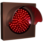 Signal-Tech 6291 TCL77R-224H/120-277VAC Indicator dot, Single with Hood and Optional Flashing, 4 in dia, Red Outdoor Blank-out LED Direct-view Sign