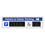 Signal-Tech 64714 S-SA1967GRW-Q703/120-277VAC "Smart Sign Patient & Visitor Parking w/ Right Arrow Parking P ADA Symbol | 4-Digit Seven Segment w/ FULL | 2-Digit Seven Segment" Space Available Sign