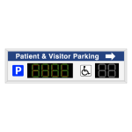 Signal-Tech 64714 S-SA1967GRW-Q703/120-277VAC "Smart Sign Patient & Visitor Parking w/ Right Arrow Parking P ADA Symbol | 4-Digit Seven Segment w/ FULL | 2-Digit Seven Segment" Space Available Sign