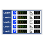 Signal-Tech 64716 S-SA4673GRW-Q704/120-277VAC "Smart Sign Level 6-2 Parking P ADA Symbol | 4-Digit Seven Segment w/ FULL | 2-Digit Seven Segment" Space Available Sign