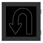 Signal-Tech 68274 DOT2323W-P118/9-24VDC U-Turn Symbol DOT LED Blank-Out Sign