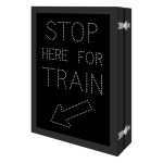 Signal-Tech 68302 DOT4129W-K066/100-240VAC STOP HERE FOR TRAIN w/ Down Left Arrow DOT LED Blank-Out Sign