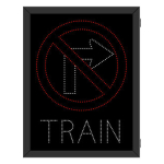 Signal-Tech 68321 DOT5341RWW-D602/100-240VAC R3-1 No Right Turn Symbol w/ TRAIN DOT LED Blank-Out Sign