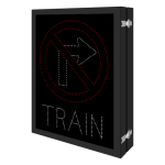 Signal-Tech 68321 DOT5341RWW-D602/100-240VAC R3-1 No Right Turn Symbol w/ TRAIN DOT LED Blank-Out Sign