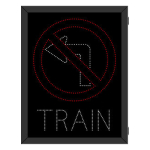 Signal-Tech 68323 DOT5341RWW-S724/100-240VAC R3-2 No Left Turn Symbol w/ TRAIN DOT LED Blank-Out Sign