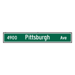 Signal-Tech 70403 SNS18120W-S526G/100-277VAC "4900 Pittsburgh Ave" Street Name Signs