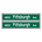 Signal-Tech 70405 SNS1896DWW-S522G/100-277VAC "4900 Pittsburgh Ave | 4800 Pittsburgh Ave" Street Name Signs