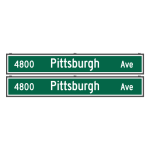 Signal-Tech 70406 SNS18120DWW-S522G/100-277VAC "4900 Pittsburgh Ave | 4800 Pittsburgh Ave" Street Name Signs