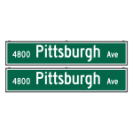 Signal-Tech 70407 SNS24120DWW-S522G/100-277VAC "4900 Pittsburgh Ave | 4800 Pittsburgh Ave" Street Name Signs