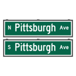 Signal-Tech 70413 SNS1872DWW-S508G/100-277VAC "N Pittsburgh Ave | S Pittsburgh Ave" Street Name Signs