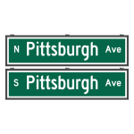 Signal-Tech 70413 SNS1872DWW-S508G/100-277VAC "N Pittsburgh Ave | S Pittsburgh Ave" Street Name Signs
