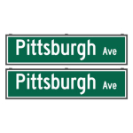 Signal-Tech 70415 SNS2496DWW-S527G/100-277VAC "Pittsburgh Ave | Pittsburgh Ave" Street Name Signs