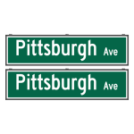 Signal-Tech 70415 SNS2496DWW-S527G/100-277VAC "Pittsburgh Ave | Pittsburgh Ave" Street Name Signs