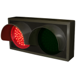 Signal-Tech 7383 TCL714RG-225H/120-277VAC Indicator Dots, Double with Hoods, Horizontal, 4 in dia, Red - Green Outdoor Blank-out LED Direct-view Sign