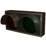Signal-Tech 7383 TCL714RG-225H/120-277VAC Indicator Dots, Double with Hoods, Horizontal, 4 in dia, Red - Green Outdoor Blank-out LED Direct-view Sign