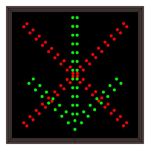 Signal-Tech 7577 Outdoor Blank-Out LED Direct-View Traffic Sign with X and Down Arrow Display